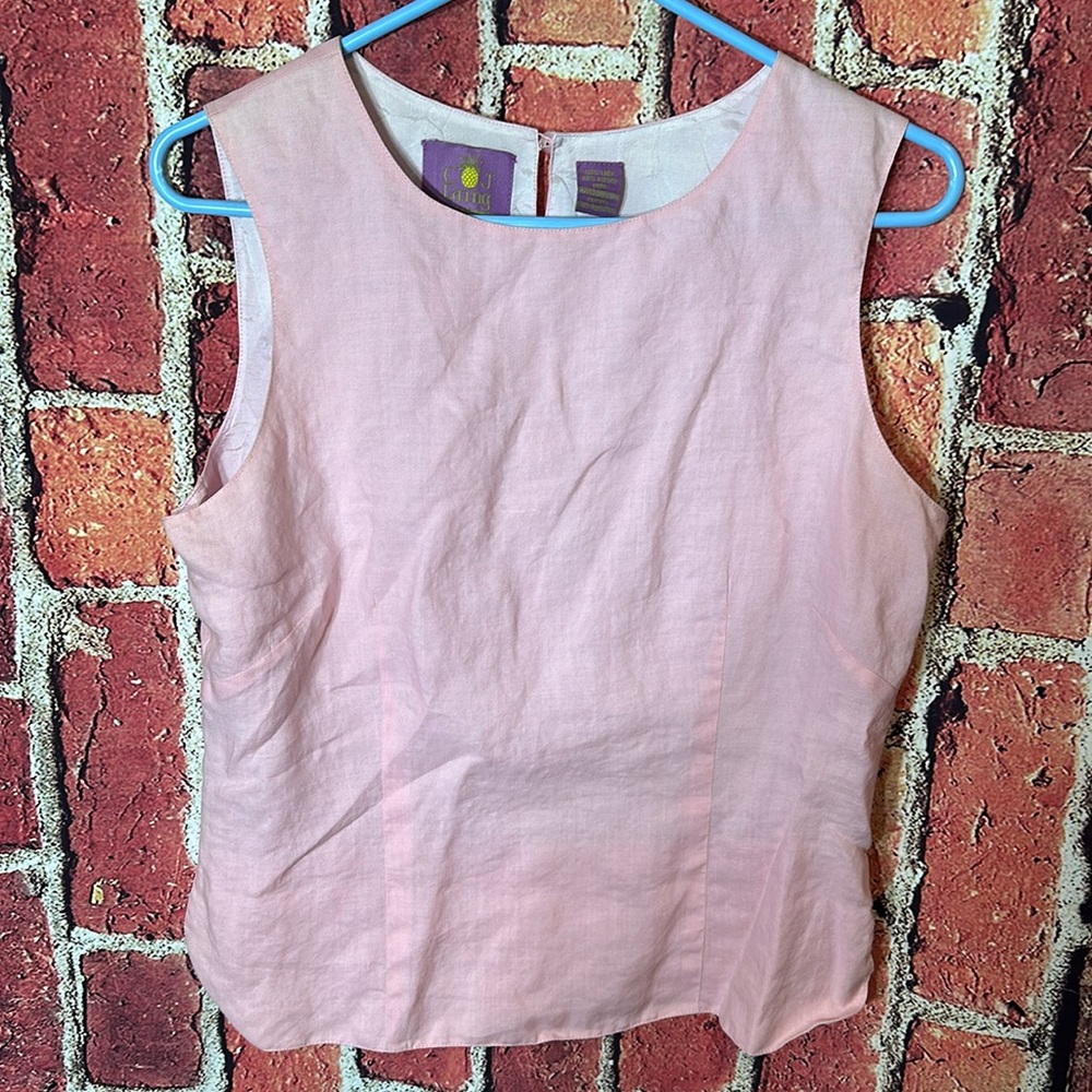 CJ Laing linen sleeveless women’s pink tank top size 12